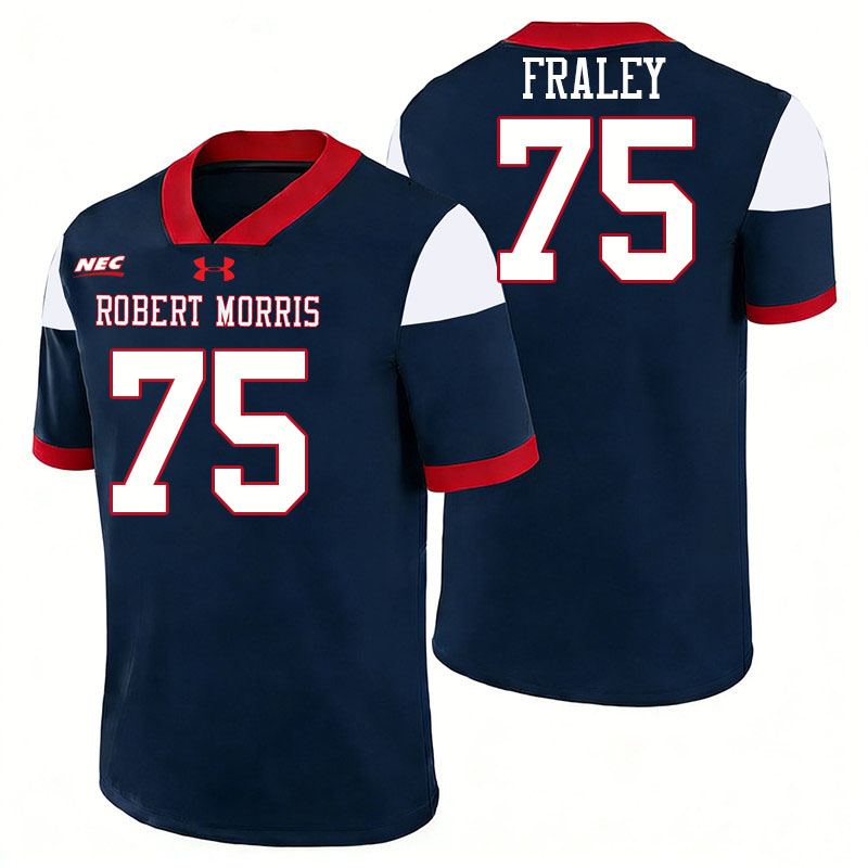 Robert Morris Colonials #75 Hank Fraley College Football Jerseys,Uniforms Stitched-Navy